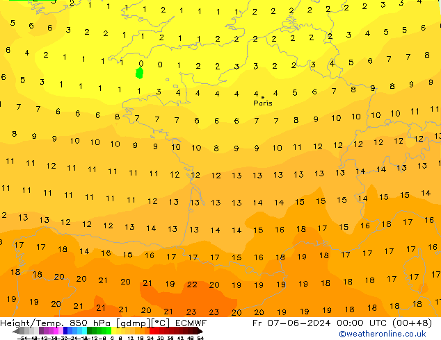 Z500/Rain (+SLP)/Z850 ECMWF vie 07.06.2024 00 UTC