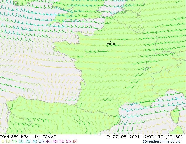  850 hPa ECMWF  07.06.2024 12 UTC