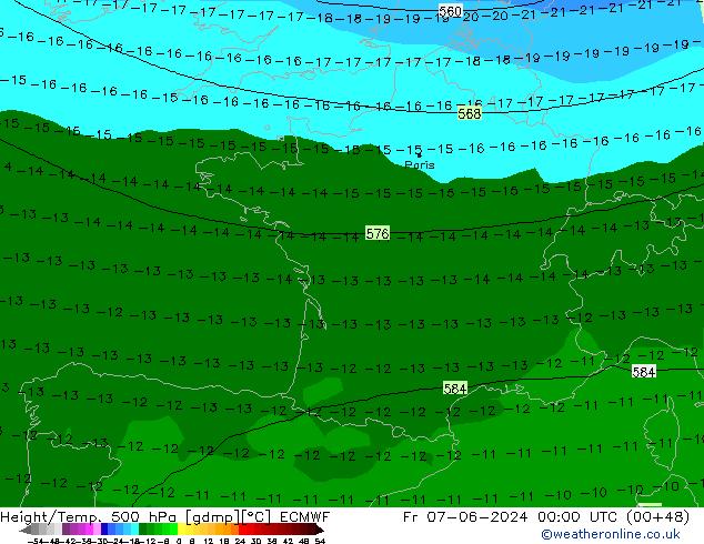 Z500/Rain (+SLP)/Z850 ECMWF Fr 07.06.2024 00 UTC