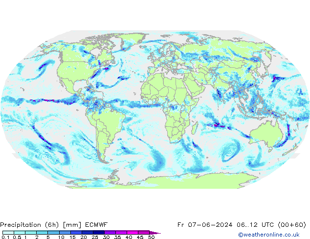 Z500/Rain (+SLP)/Z850 ECMWF vie 07.06.2024 12 UTC