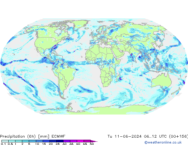 Z500/Rain (+SLP)/Z850 ECMWF Út 11.06.2024 12 UTC