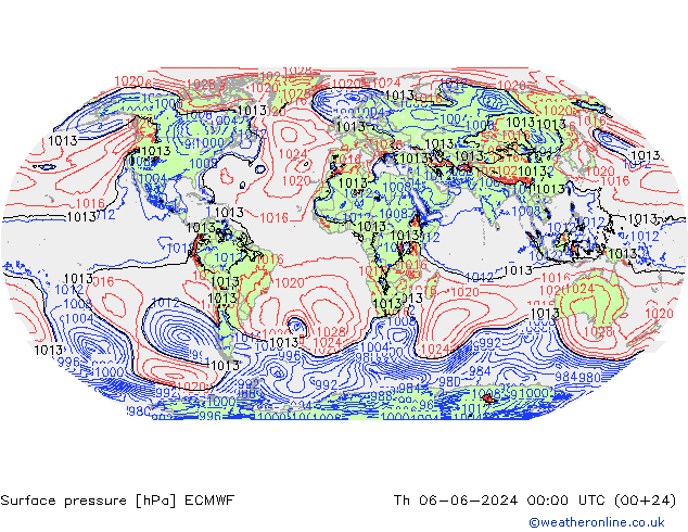 Bodendruck ECMWF Do 06.06.2024 00 UTC