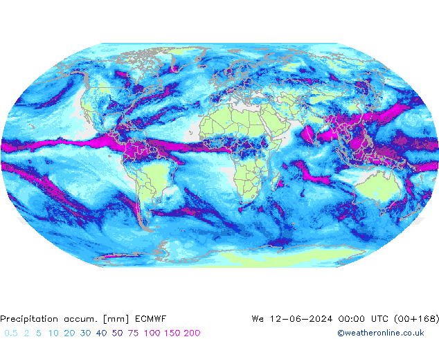 Precipitation accum. ECMWF We 12.06.2024 00 UTC