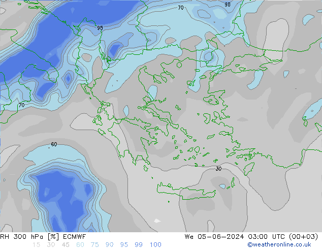 RH 300 hPa ECMWF  05.06.2024 03 UTC