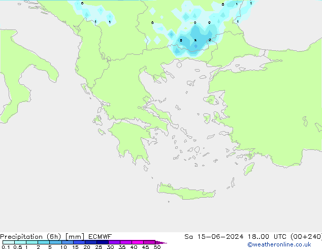 Yağış (6h) ECMWF Cts 15.06.2024 00 UTC