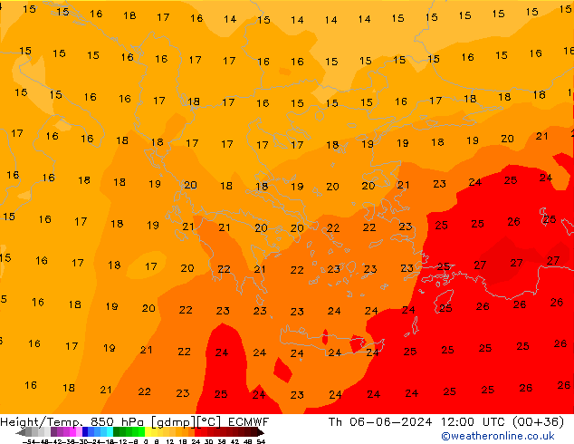 Z500/Rain (+SLP)/Z850 ECMWF Th 06.06.2024 12 UTC