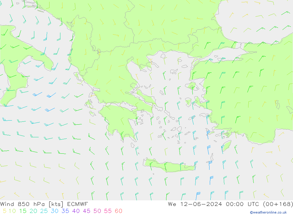 Viento 850 hPa ECMWF mié 12.06.2024 00 UTC