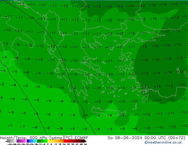 Z500/Rain (+SLP)/Z850 ECMWF sam 08.06.2024 00 UTC