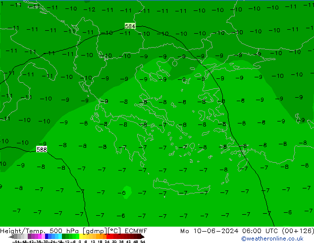 Z500/Rain (+SLP)/Z850 ECMWF Po 10.06.2024 06 UTC