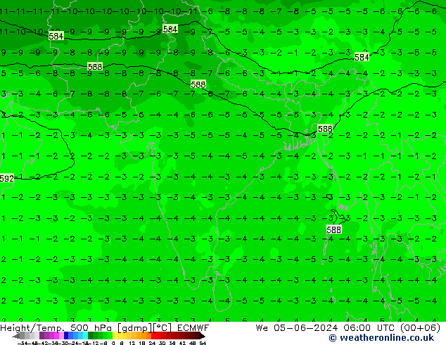 Z500/Rain (+SLP)/Z850 ECMWF mié 05.06.2024 06 UTC