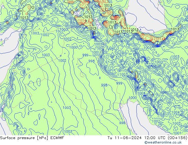 Pressione al suolo ECMWF mar 11.06.2024 12 UTC