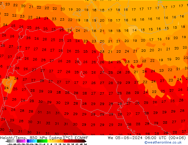 Z500/Rain (+SLP)/Z850 ECMWF St 05.06.2024 06 UTC