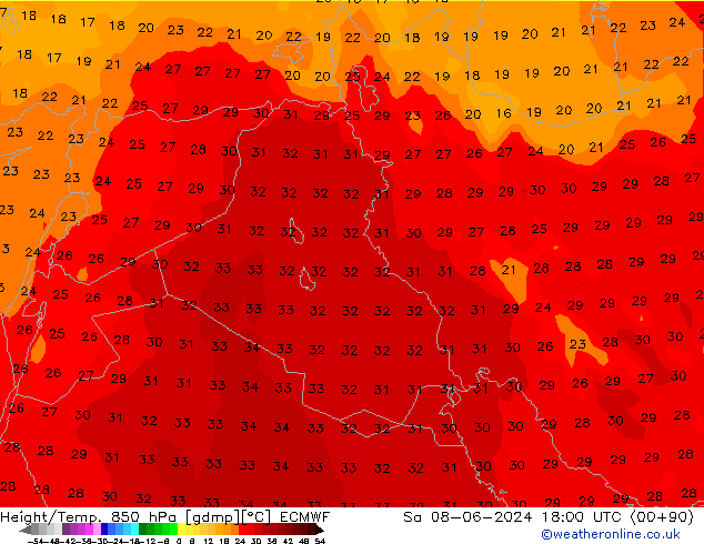 Z500/Rain (+SLP)/Z850 ECMWF sam 08.06.2024 18 UTC