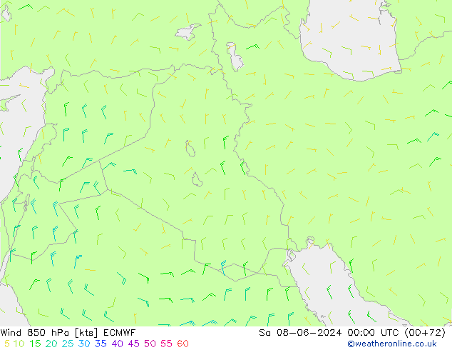 Vent 850 hPa ECMWF sam 08.06.2024 00 UTC