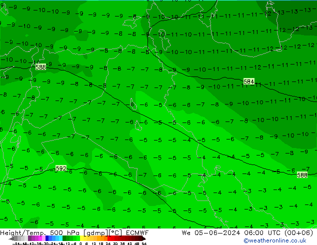 Z500/Rain (+SLP)/Z850 ECMWF St 05.06.2024 06 UTC