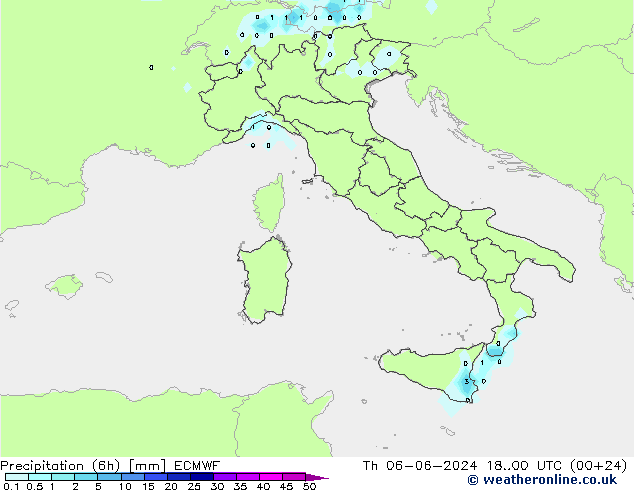 Précipitation (6h) ECMWF jeu 06.06.2024 00 UTC