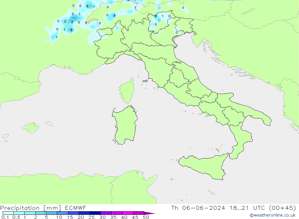 Precipitation ECMWF Th 06.06.2024 21 UTC