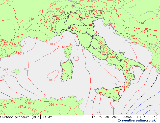 pression de l'air ECMWF jeu 06.06.2024 00 UTC