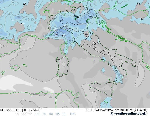 RH 925 hPa ECMWF Th 06.06.2024 12 UTC