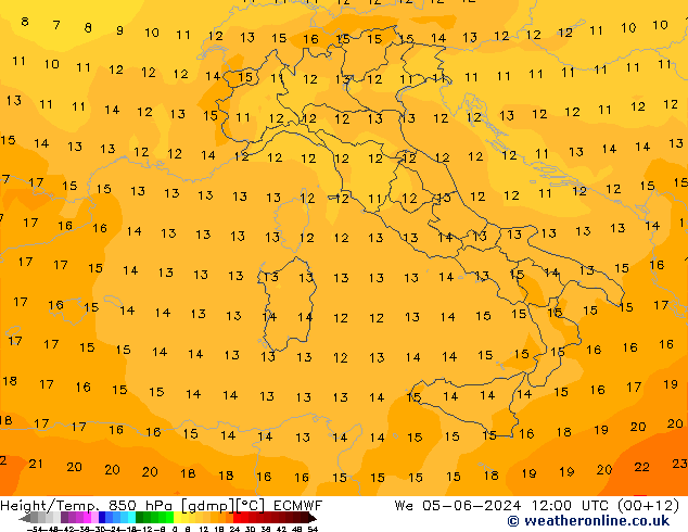 Z500/Rain (+SLP)/Z850 ECMWF We 05.06.2024 12 UTC