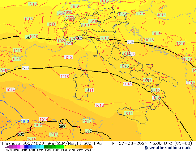 500-1000 hPa Kalınlığı ECMWF Cu 07.06.2024 15 UTC