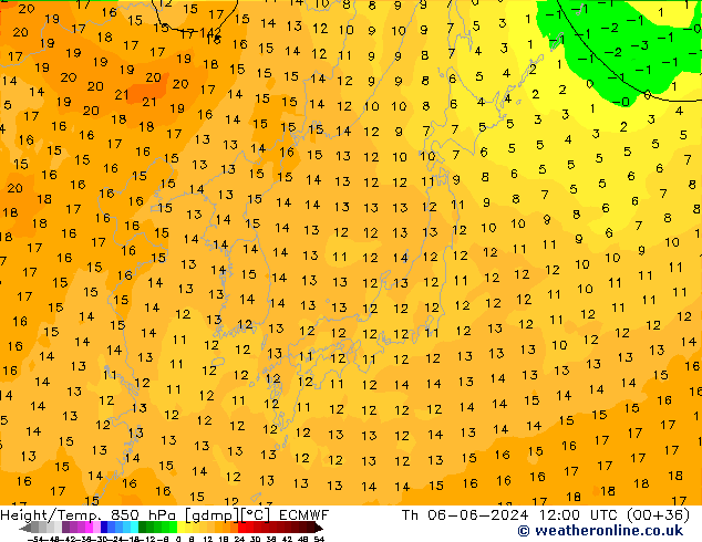 Z500/Yağmur (+YB)/Z850 ECMWF Per 06.06.2024 12 UTC