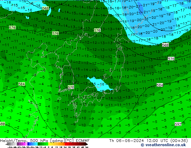 Z500/Yağmur (+YB)/Z850 ECMWF Per 06.06.2024 12 UTC