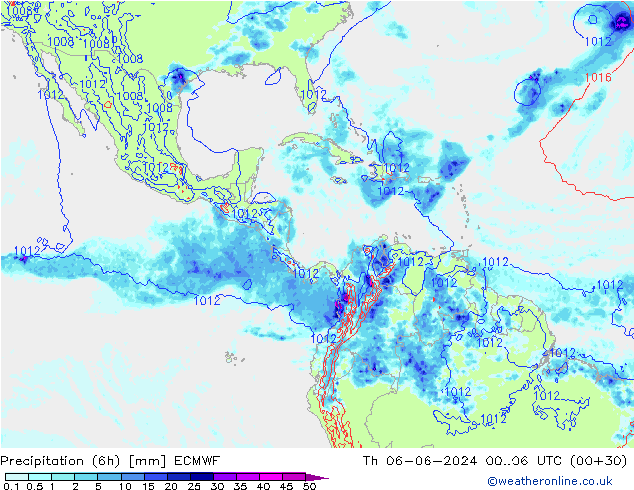 Z500/Regen(+SLP)/Z850 ECMWF do 06.06.2024 06 UTC