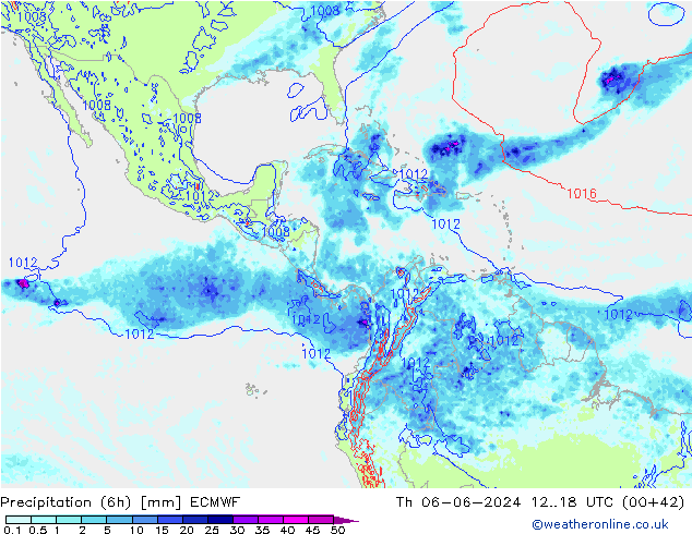 Z500/Rain (+SLP)/Z850 ECMWF Qui 06.06.2024 18 UTC