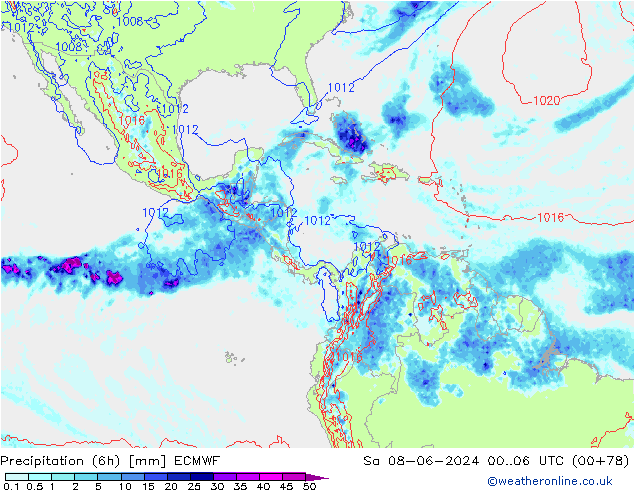 Z500/Rain (+SLP)/Z850 ECMWF so. 08.06.2024 06 UTC