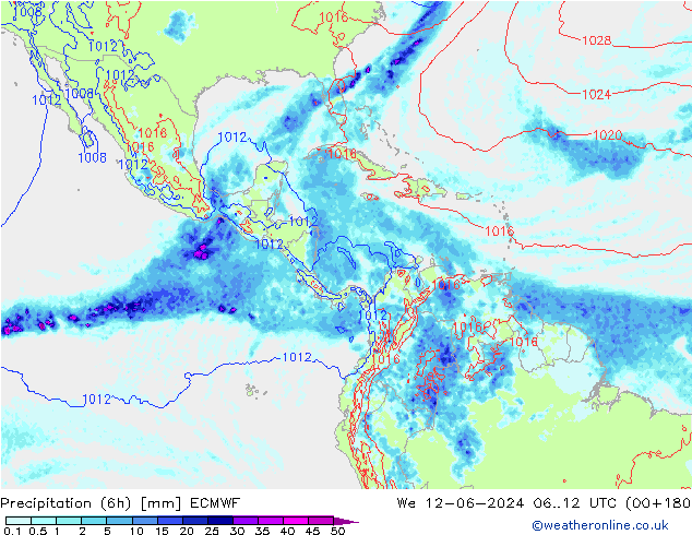 Z500/Rain (+SLP)/Z850 ECMWF We 12.06.2024 12 UTC