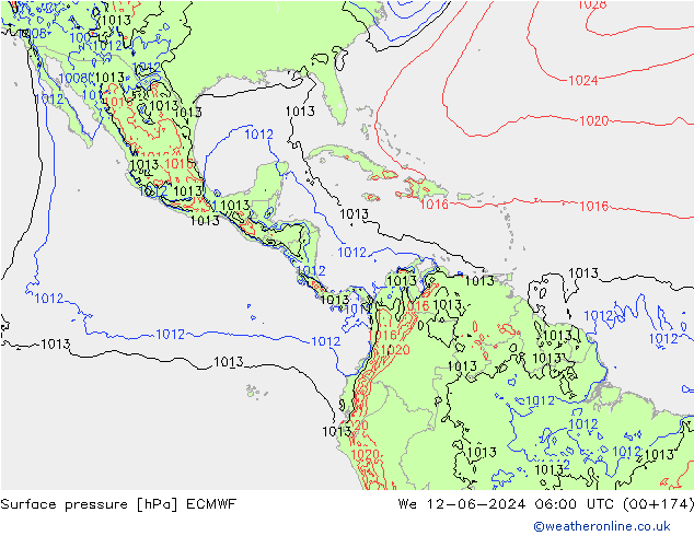 ciśnienie ECMWF śro. 12.06.2024 06 UTC