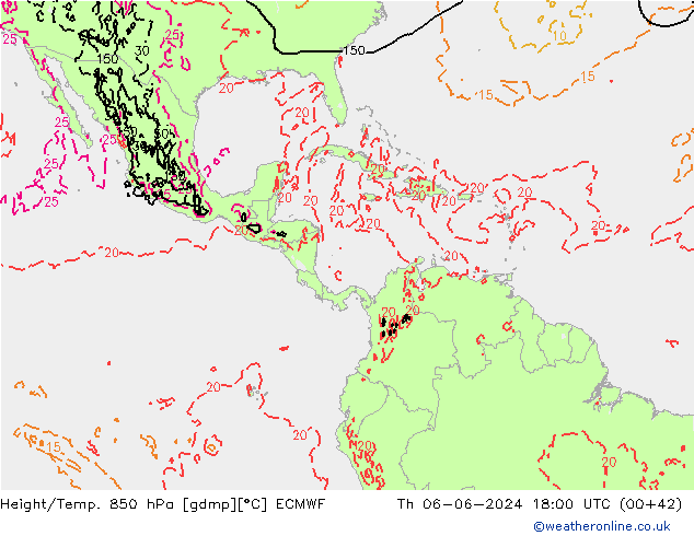 Z500/Rain (+SLP)/Z850 ECMWF Qui 06.06.2024 18 UTC