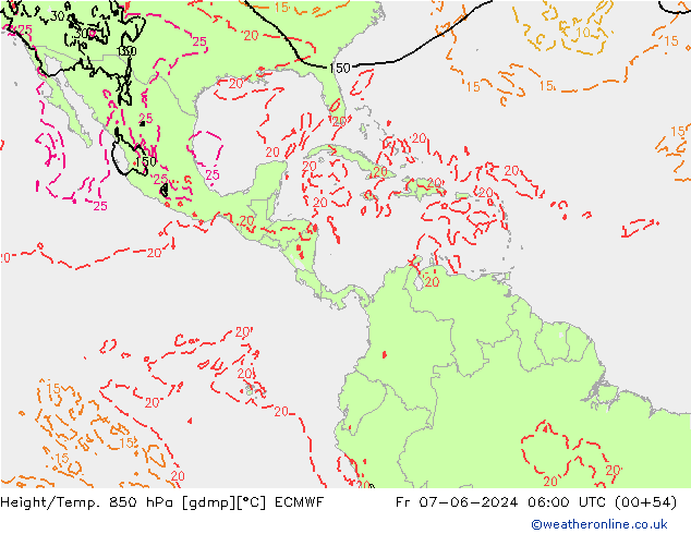 Z500/Regen(+SLP)/Z850 ECMWF vr 07.06.2024 06 UTC