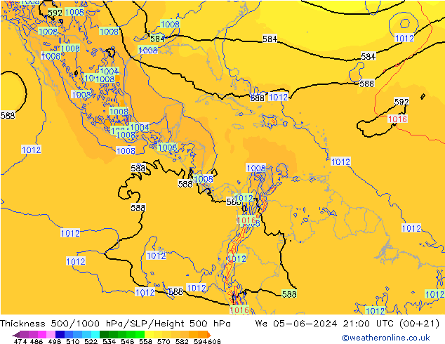 Thck 500-1000hPa ECMWF śro. 05.06.2024 21 UTC