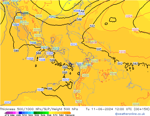 Thck 500-1000гПа ECMWF вт 11.06.2024 12 UTC