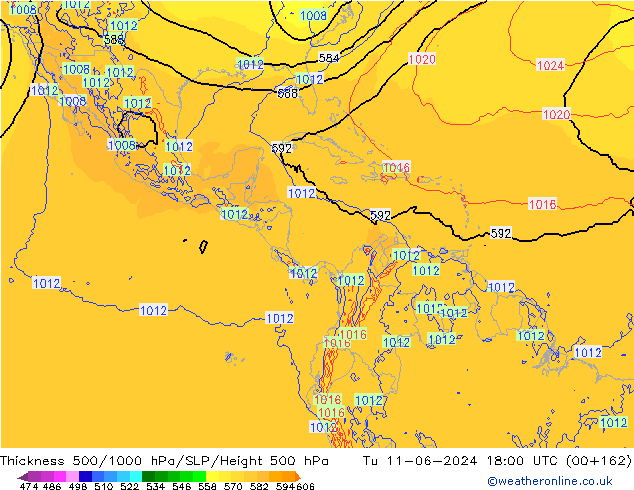 Thck 500-1000hPa ECMWF mar 11.06.2024 18 UTC