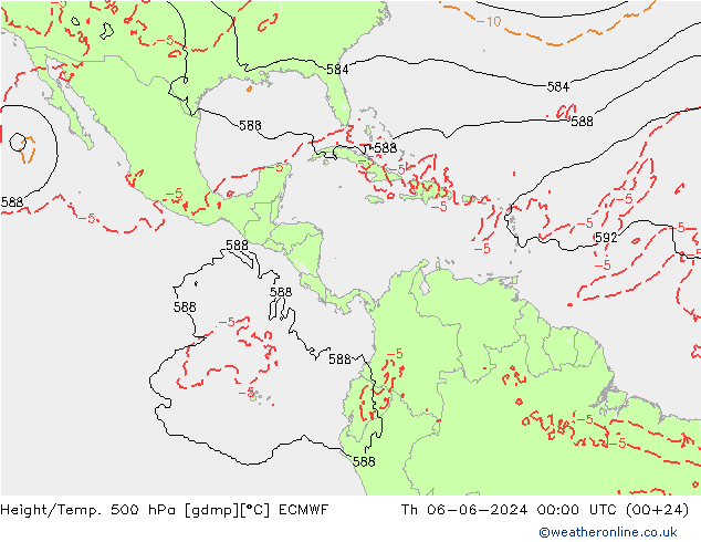 Z500/Rain (+SLP)/Z850 ECMWF czw. 06.06.2024 00 UTC