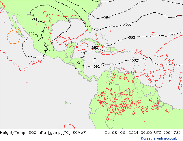 Z500/Rain (+SLP)/Z850 ECMWF so. 08.06.2024 06 UTC