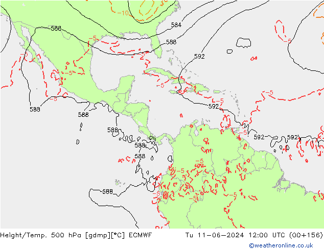 Height/Temp. 500 hPa ECMWF  11.06.2024 12 UTC