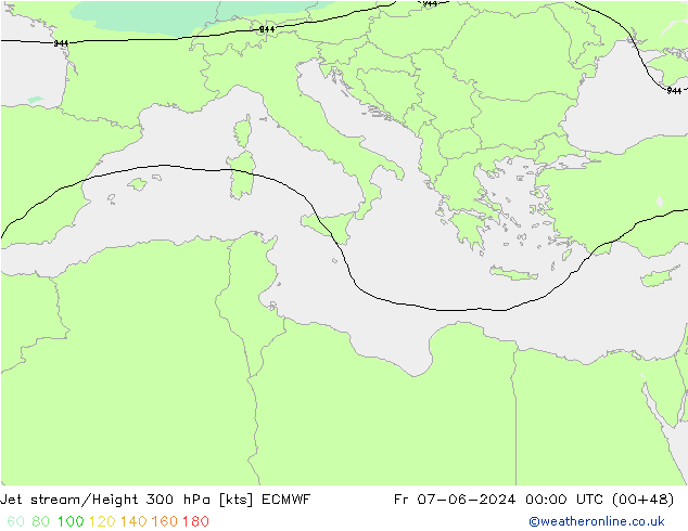 джет ECMWF пт 07.06.2024 00 UTC