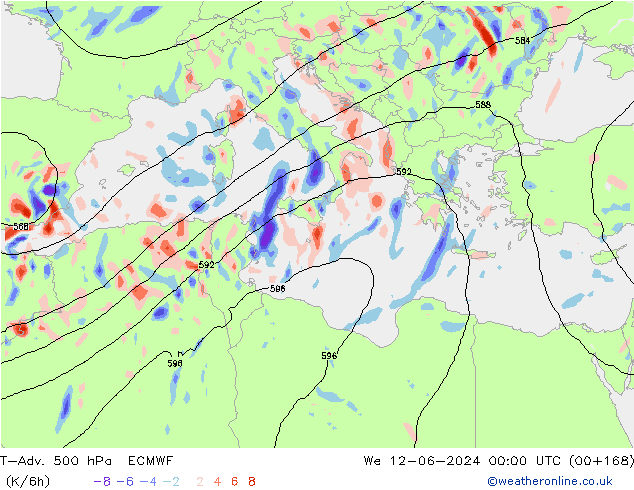 T-Adv. 500 hPa ECMWF Çar 12.06.2024 00 UTC