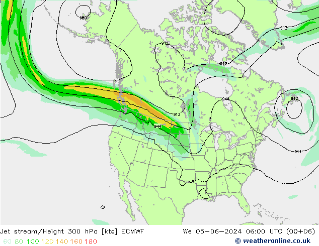 Jet Akımları ECMWF Çar 05.06.2024 06 UTC