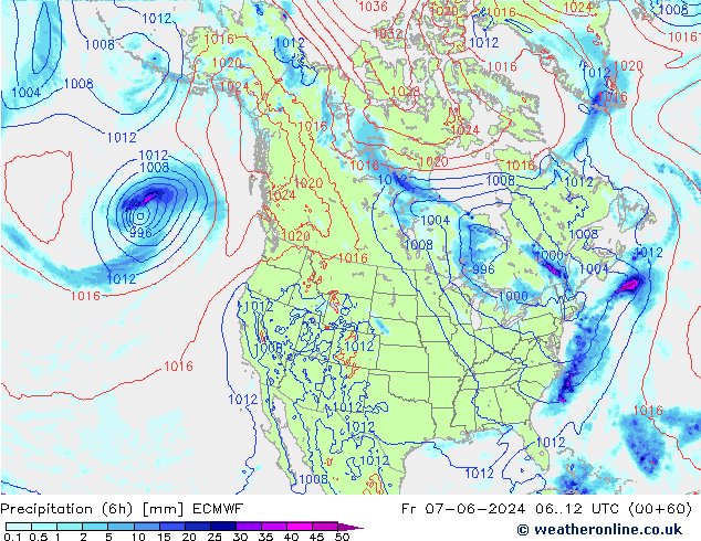 Z500/Rain (+SLP)/Z850 ECMWF  07.06.2024 12 UTC