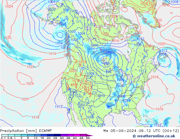 Precipitation ECMWF We 05.06.2024 12 UTC