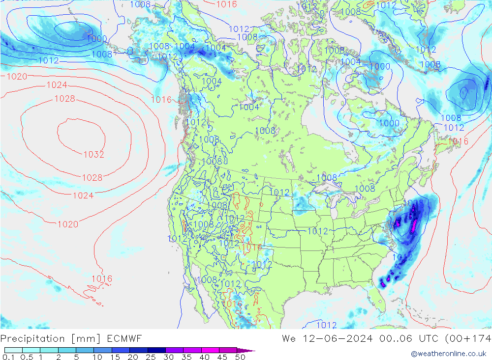 Précipitation ECMWF mer 12.06.2024 06 UTC