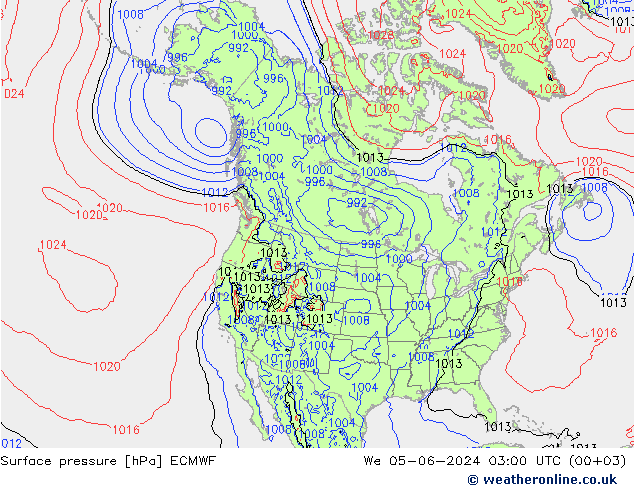 Surface pressure ECMWF We 05.06.2024 03 UTC