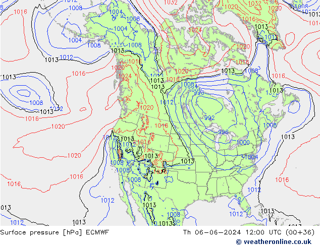 Yer basıncı ECMWF Per 06.06.2024 12 UTC