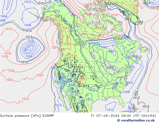 Bodendruck ECMWF Fr 07.06.2024 06 UTC