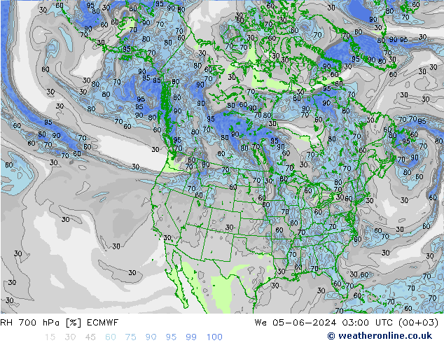 RH 700 hPa ECMWF  05.06.2024 03 UTC